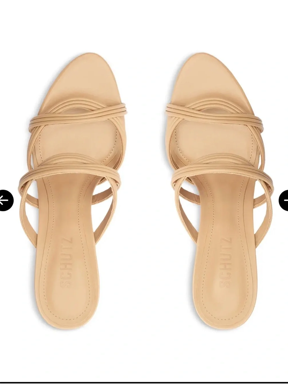 SCHUTZ Nude Strappy Stiletto Slide Sandal new & with box